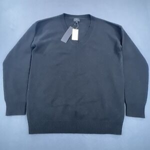 NWD Banana Republic Monogram Wool Cashmere Pullover Sweater Men's Large Black